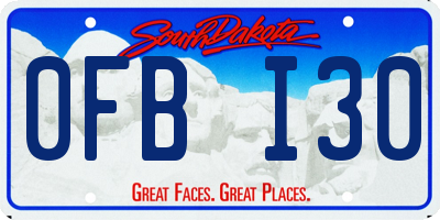 SD license plate 0FBI30