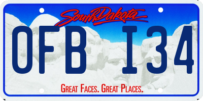 SD license plate 0FBI34
