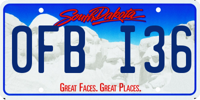 SD license plate 0FBI36