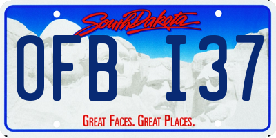 SD license plate 0FBI37