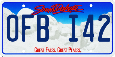 SD license plate 0FBI42
