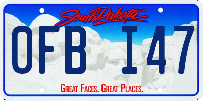 SD license plate 0FBI47