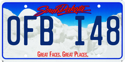 SD license plate 0FBI48