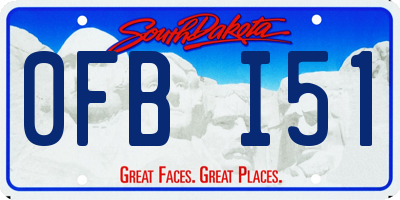 SD license plate 0FBI51