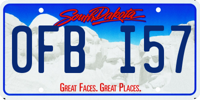 SD license plate 0FBI57