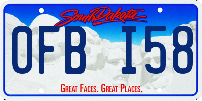 SD license plate 0FBI58