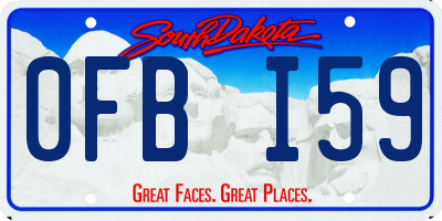 SD license plate 0FBI59
