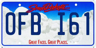 SD license plate 0FBI61