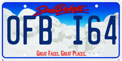 SD license plate 0FBI64
