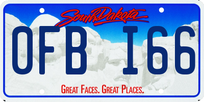SD license plate 0FBI66