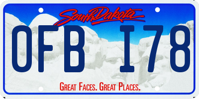 SD license plate 0FBI78
