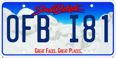 SD license plate 0FBI81