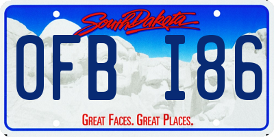 SD license plate 0FBI86