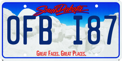 SD license plate 0FBI87
