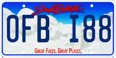 SD license plate 0FBI88