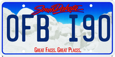 SD license plate 0FBI90