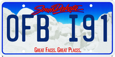 SD license plate 0FBI91