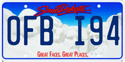 SD license plate 0FBI94