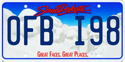 SD license plate 0FBI98