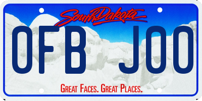 SD license plate 0FBJ00