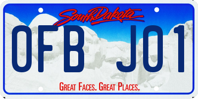 SD license plate 0FBJ01