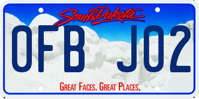 SD license plate 0FBJ02