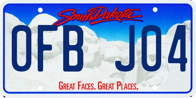 SD license plate 0FBJ04