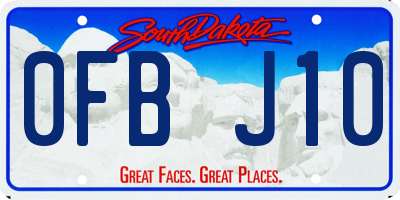 SD license plate 0FBJ10