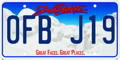 SD license plate 0FBJ19