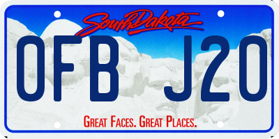 SD license plate 0FBJ20