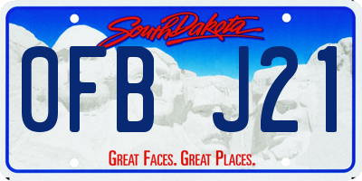 SD license plate 0FBJ21