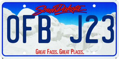 SD license plate 0FBJ23