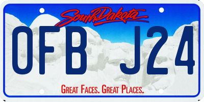 SD license plate 0FBJ24