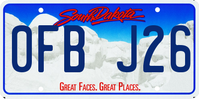 SD license plate 0FBJ26