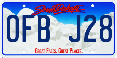 SD license plate 0FBJ28