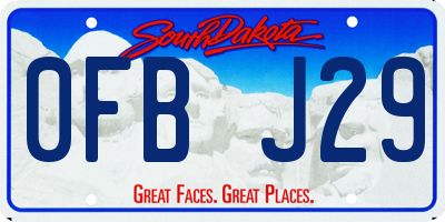 SD license plate 0FBJ29