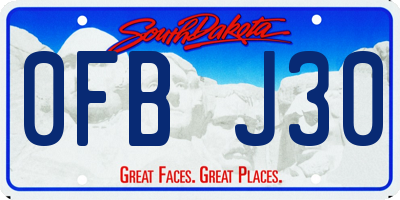 SD license plate 0FBJ30