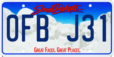 SD license plate 0FBJ31