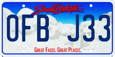 SD license plate 0FBJ33
