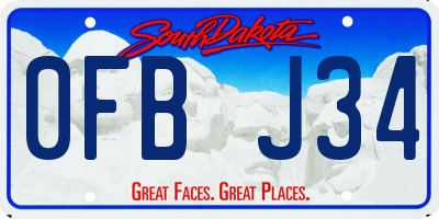 SD license plate 0FBJ34