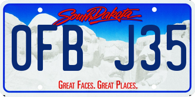 SD license plate 0FBJ35