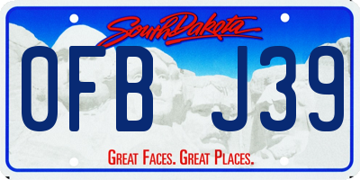 SD license plate 0FBJ39