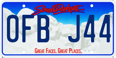 SD license plate 0FBJ44