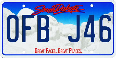 SD license plate 0FBJ46