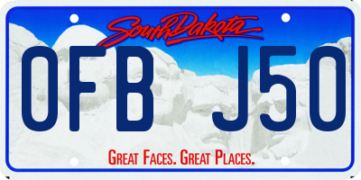 SD license plate 0FBJ50