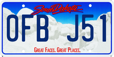 SD license plate 0FBJ51