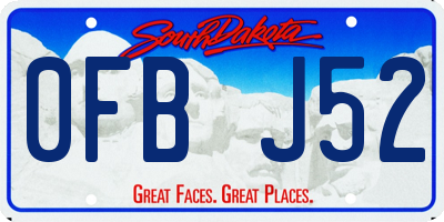 SD license plate 0FBJ52