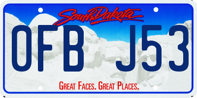 SD license plate 0FBJ53