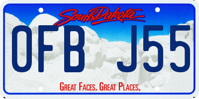 SD license plate 0FBJ55