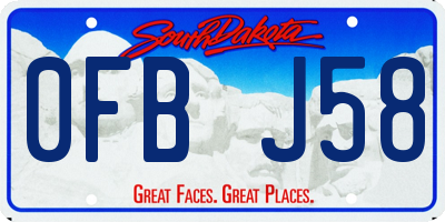 SD license plate 0FBJ58